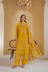 Mustard Mehr Embroidered Unstitched Suit – 1006