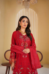 Crimson Rani Embroidered Unstitched Suit – 1007
