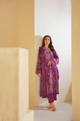 Plum Empress Embroidered Unstitched Suit – 1002
