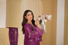 Plum Empress Embroidered Unstitched Suit – 1002