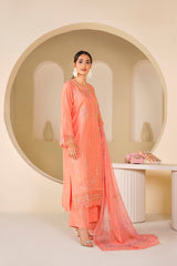 Peach Gulzar Embroidered Unstitched Suit – 1009