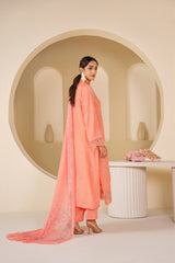 Peach Gulzar Embroidered Unstitched Suit – 1009