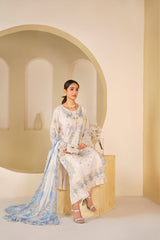 Ivory Noor Embroidered Unstitched Suit – 1010