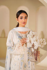 Ivory Noor Embroidered Unstitched Suit – 1010