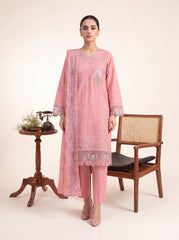 Blush Rosé Printed Embroidered Unstitched Suit – 2005