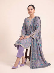 Lilac Blossom Printed Embroidered Univery Stitched Suit – 2003