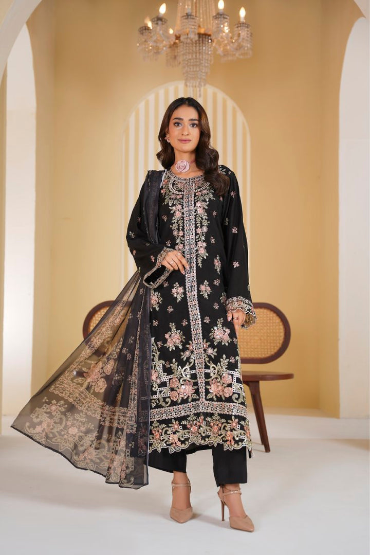 Viscose Midnight Majesty Embroidered Suit – 1003