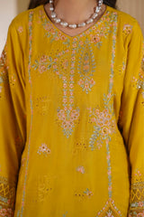 Mustard Mehr Embroidered Unstitched Suit – 1006