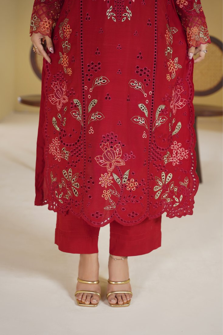 Crimson Rani Embroidered Unstitched Suit – 1007