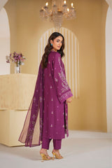 Plum Empress Embroidered Unstitched Suit – 1002