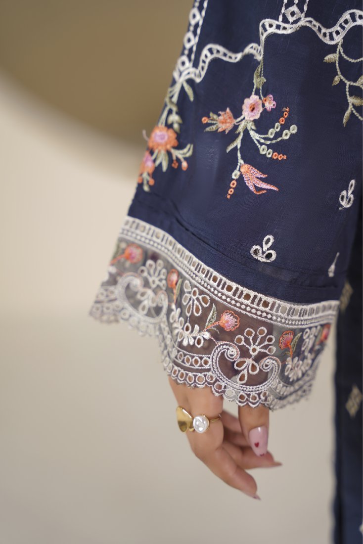 Sapphire Aura Embroidered Unstitched Suit – 1005