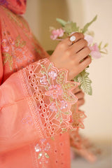 Peach Gulzar Embroidered Unstitched Suit – 1009