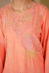 Peach Gulzar Embroidered Unstitched Suit – 1009