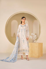 Ivory Noor Embroidered Unstitched Suit – 1010