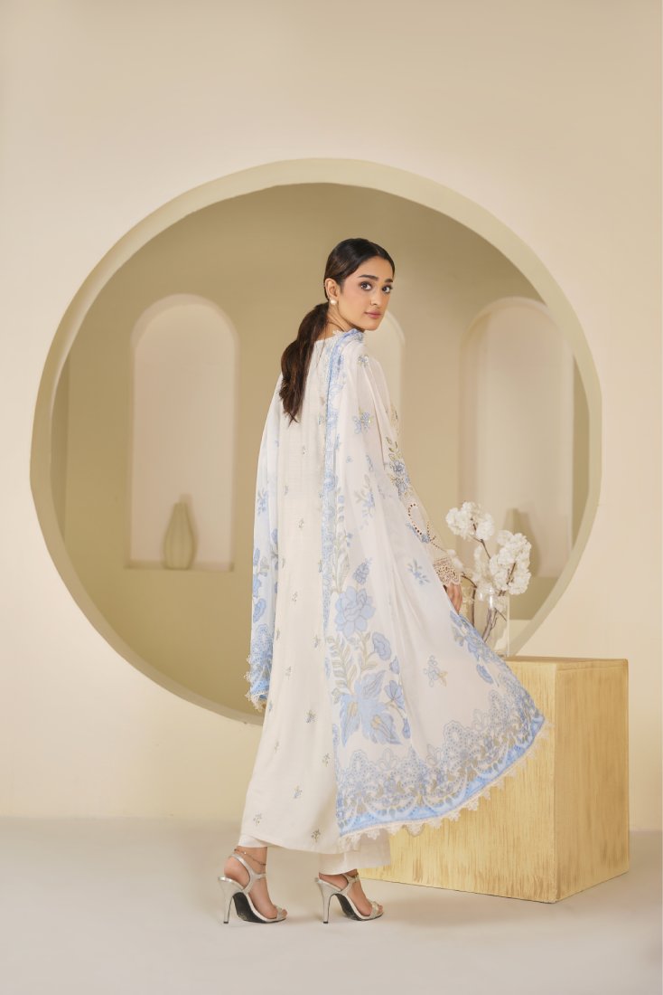 Ivory Noor Embroidered Unstitched Suit – 1010