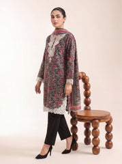 Mahogany Bloom Printed Embroidered Unstitched Suit – 2001