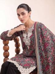 Mahogany Bloom Printed Embroidered Unstitched Suit – 2001