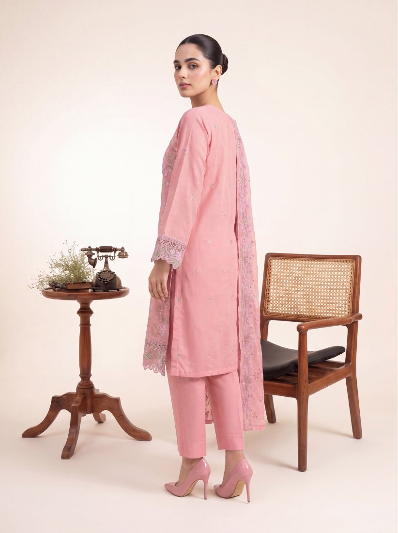 Blush Rosé Printed Embroidered Unstitched Suit – 2005