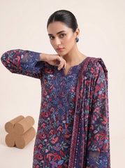 Blue Mehar Printed Embroidered Unstitched Suit – 2008