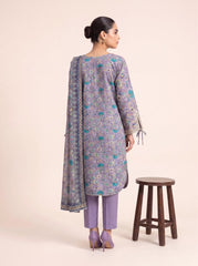 Lilac Blossom Printed Embroidered Univery Stitched Suit – 2003