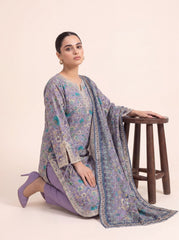 Lilac Blossom Printed Embroidered Univery Stitched Suit – 2003