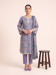 Lilac Blossom Printed Embroidered Univery Stitched Suit – 2003