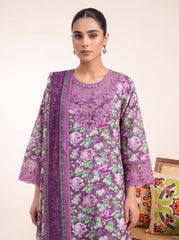 Plum Zariya Printed Embroidered Unstitched Suit – 2007