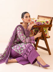 Plum Zariya Printed Embroidered Unstitched Suit – 2007