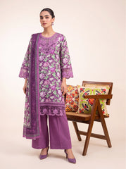 Plum Zariya Printed Embroidered Unstitched Suit – 2007