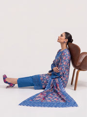 Cobalt Azure Printed Embroidered Unstitched Suit – 2002