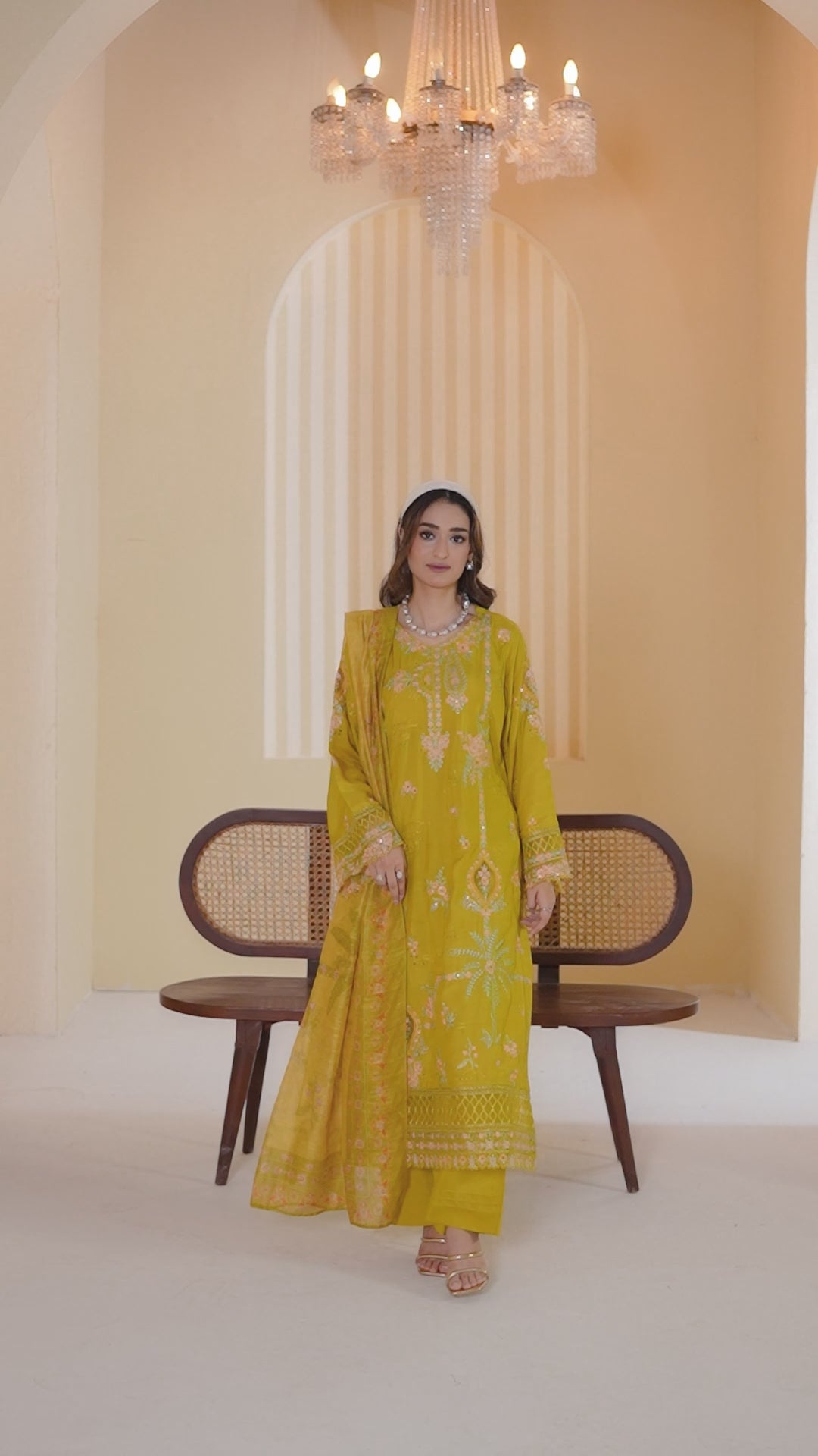Mustard Mehr Embroidered Unstitched Suit – 1006